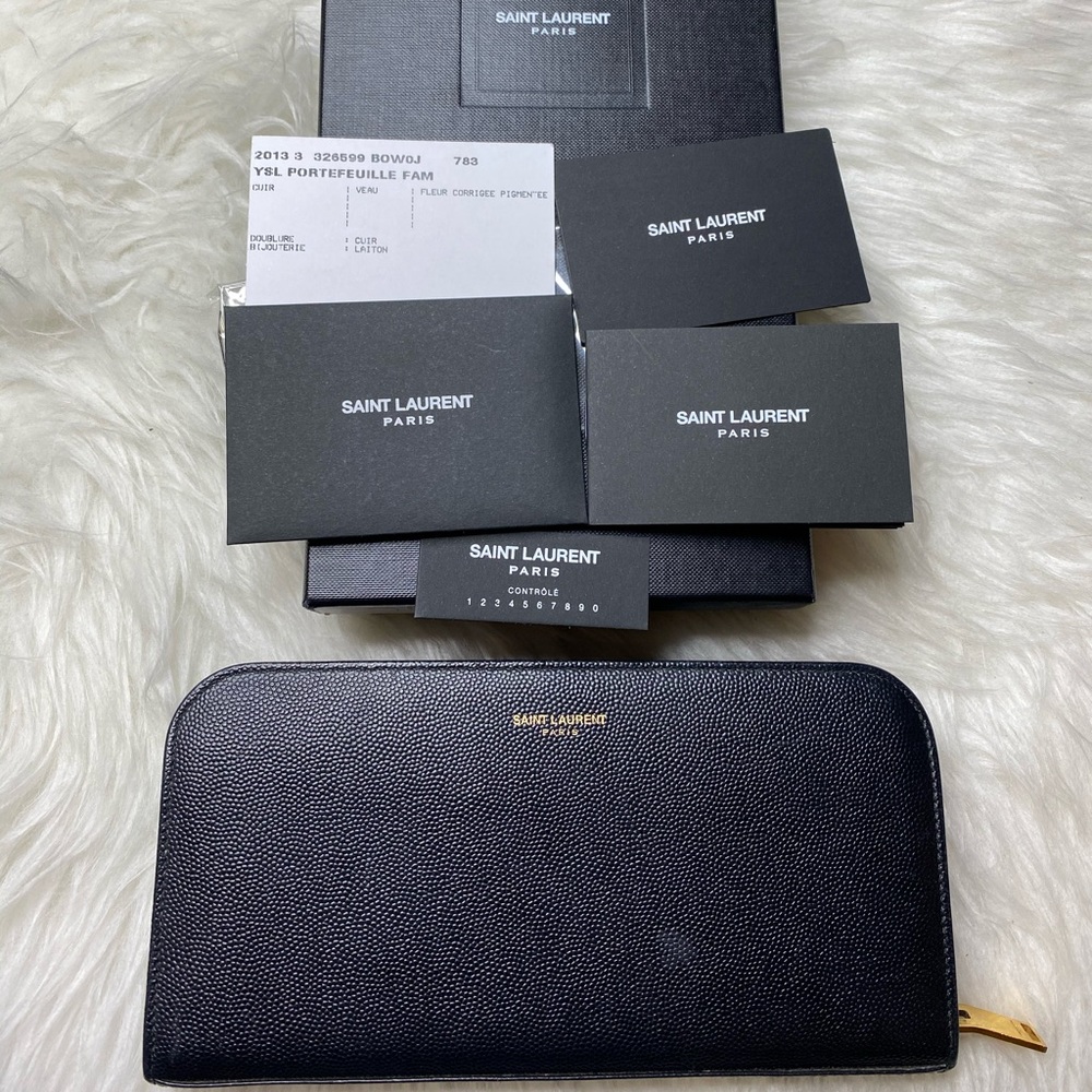 AUTHENTIC YSL PORTEFEULLE WALLET LIKE NEW BLACK - Picture 2 of 8